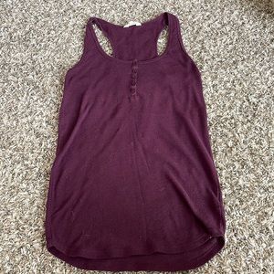 Maroon button up tank